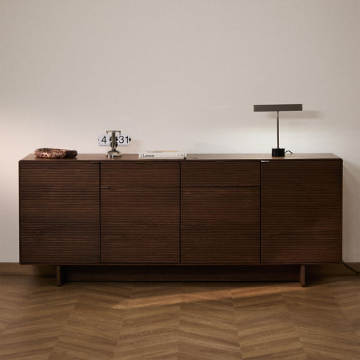 Kave Home Dressoir Norlen Walnootfineer, 195cm - Bruin