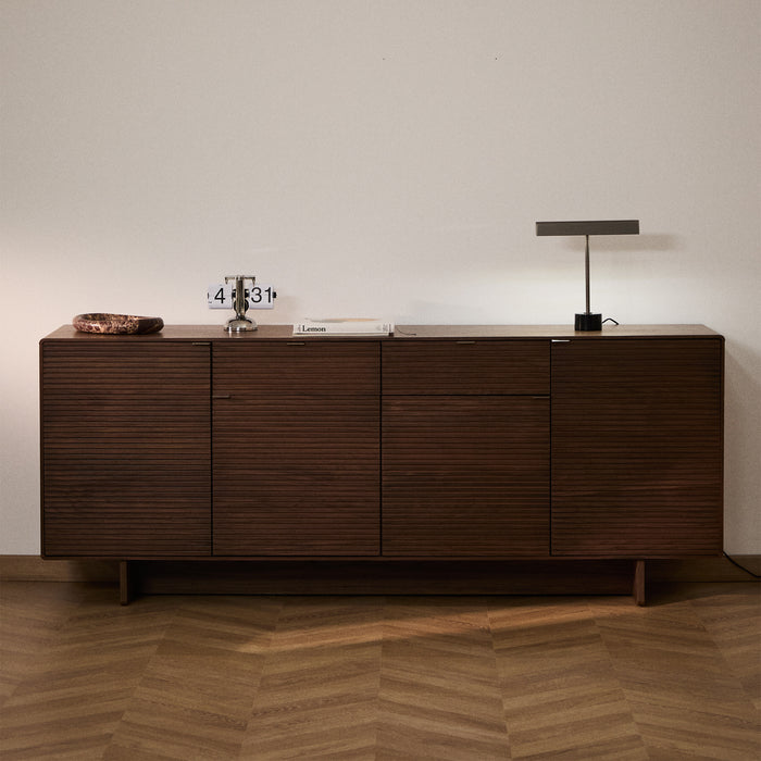 Kave Home Dressoir Norlen Walnootfineer, 195cm - Bruin
