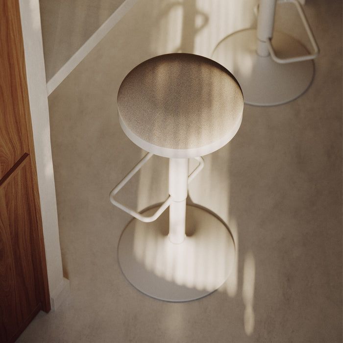 Kave Home Barkruk Zaib Chenille - wit