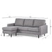 Hoekbank Nigel - compact - 198x132 - grijs - Woonexpress - ThatLyfeStyle