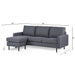 Hoekbank Nigel - compact - 198x132 - antraciet - Woonexpress - ThatLyfeStyle