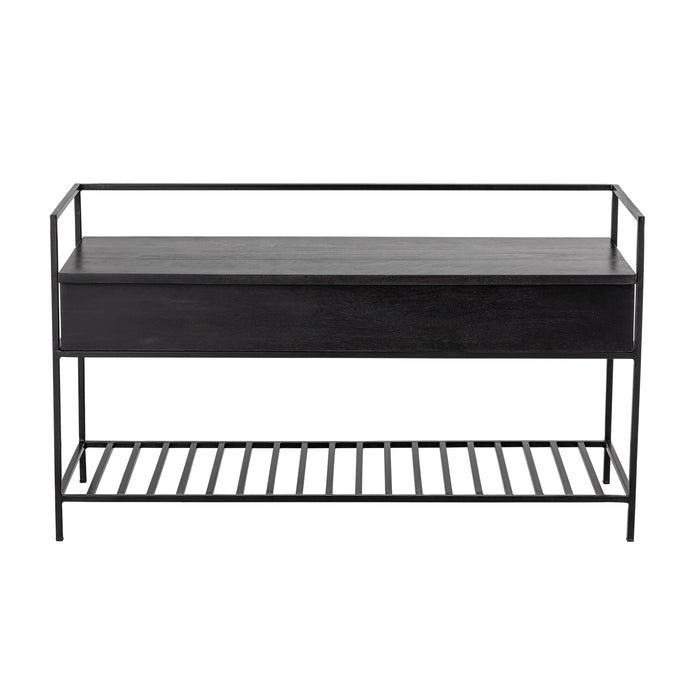 Bloomingville Bankje Abelone Met opbergruimte, 102cm - Zwart