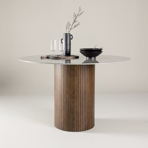 Nohr Ronde Eettafel Adrin Marmer, 120cm - Bruin - Japandi