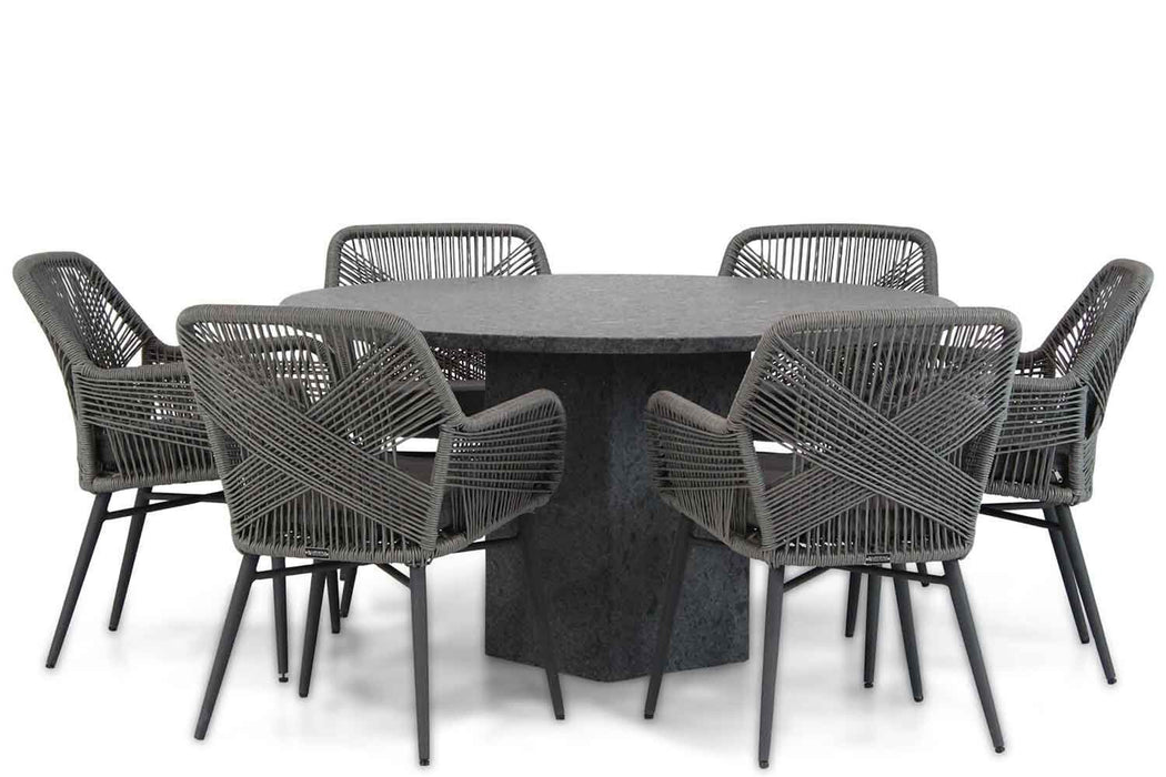 Lifestyle Advance/Graniet 140 cm dining tuinset 7-delig - 16482