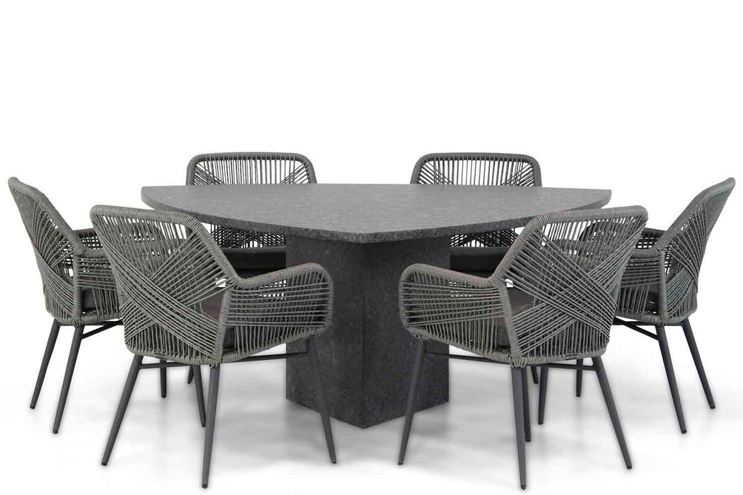 Lifestyle Advance/Graniet 170 cm triangel dining tuinset 7-delig - 17099
