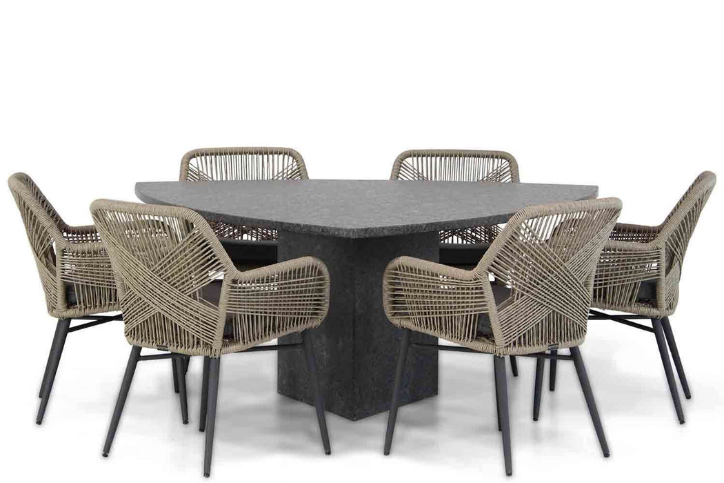 Lifestyle Advance/Graniet 170 cm triangel dining tuinset 7-delig - 17111