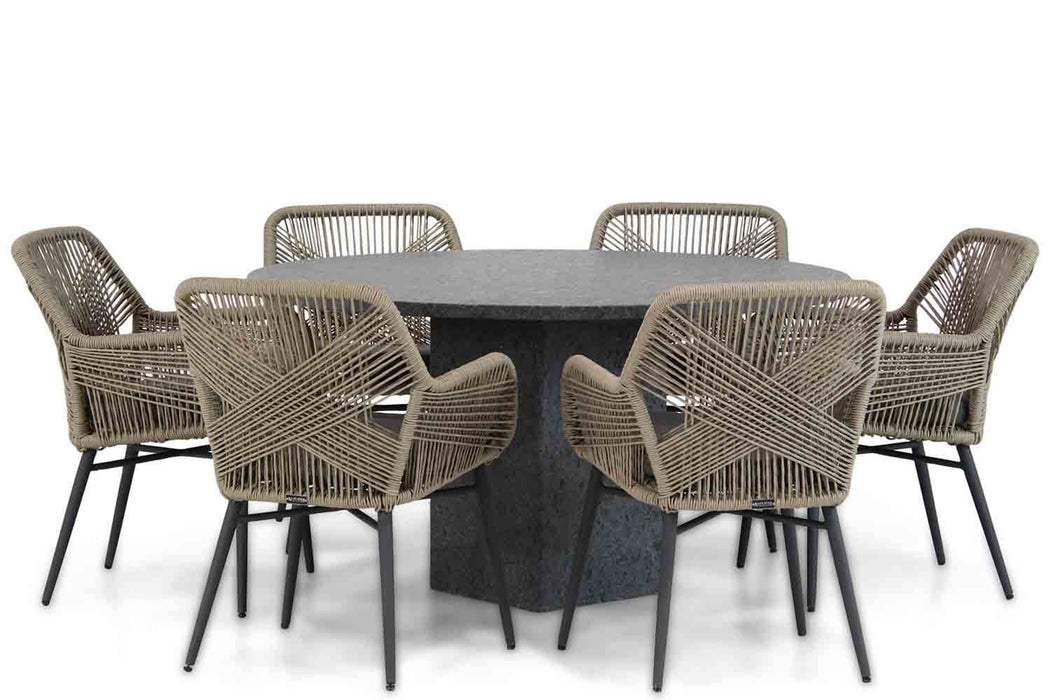 Lifestyle Advance/Graniet 140 cm dining tuinset 7-delig - 17097