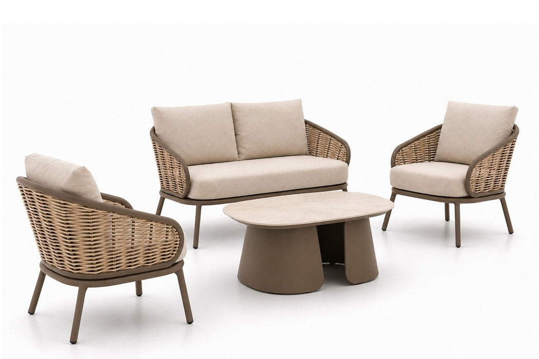 Apple Bee Pine Key/Miyoura stoel-bank loungeset 4-delig - 27188