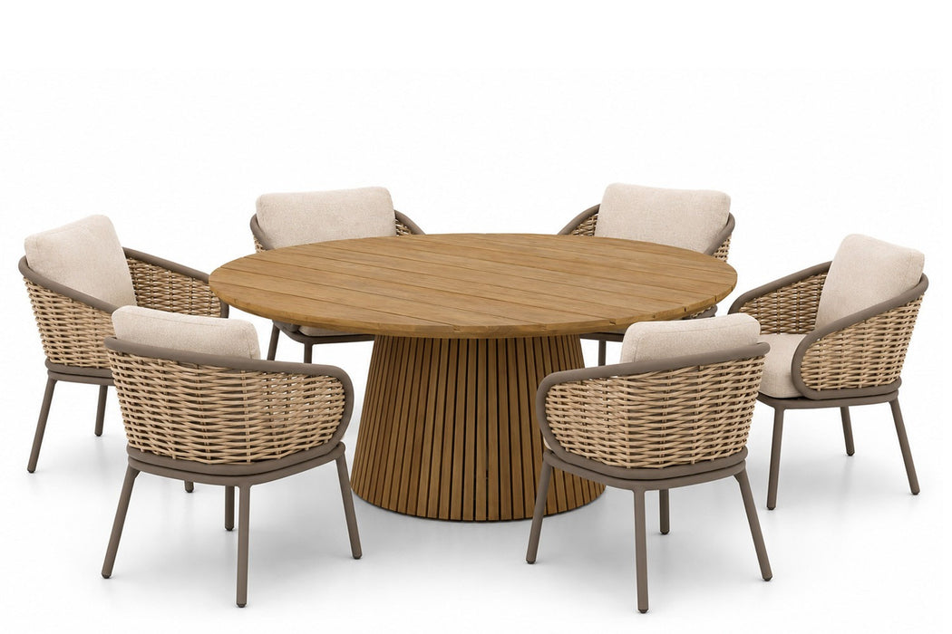 Apple Bee Pine Key/Fungo 180 cm dining tuinset 7-delig