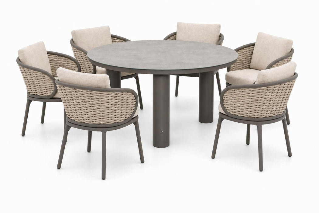 Apple Bee Pine Key/Arancia 150 cm dining tuinset 7-delig