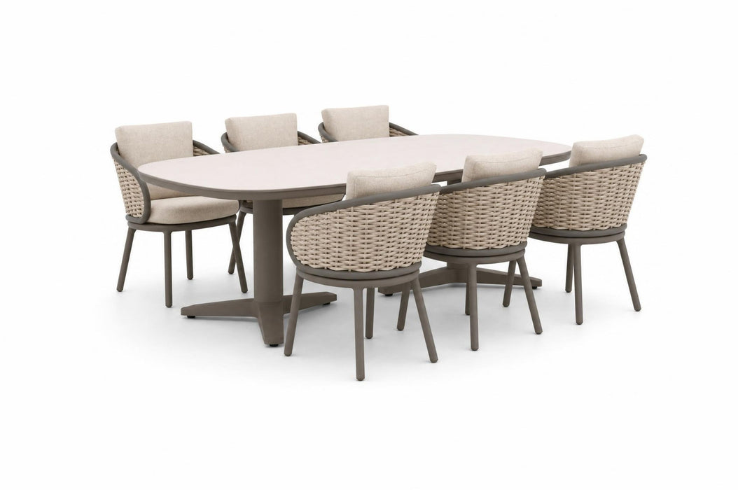 Apple Bee Pine Key/Zanzibar 220x110 cm dining tuinset 7-delig