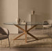 Kave Home Ovale Eettafel Argo Glas en houtlook, 200 x 100cm - Naturel - Ovaal
