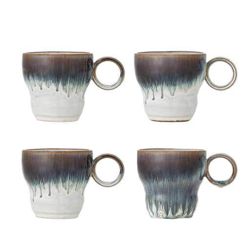 Bloomingville Mok Nigel Set van 4 stuks - Blauw - ThatLyfeStyle