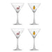 Bloomingville Cocktailglas Misa Flamingo/Ananas, Set van 4 stuks - Transparant