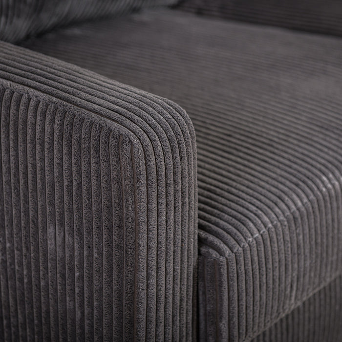 Hoekbank Garret - ribstof - antraciet - 200b - Woonexpress - ThatLyfeStyle