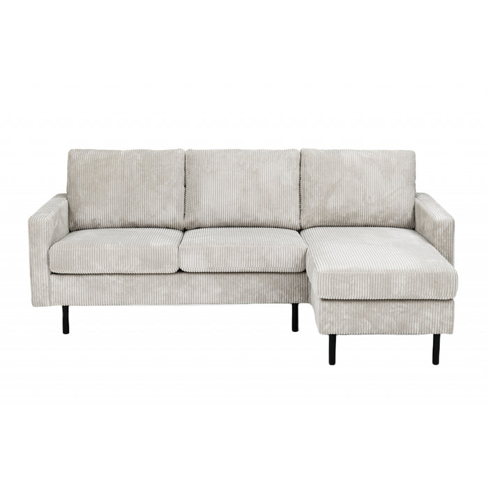 Hoekbank Garret - ribstof - beige - 200b - Woonexpress - ThatLyfeStyle