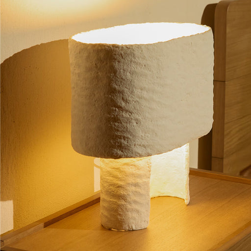 Kave Home Tafellamp Bedala Papier-maché, 38cm - Wit - ThatLyfeStyle