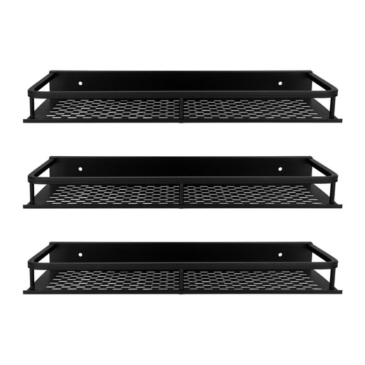QUVIO Doucherek / Planchet - Set van 3 - Aluminium - Zwart