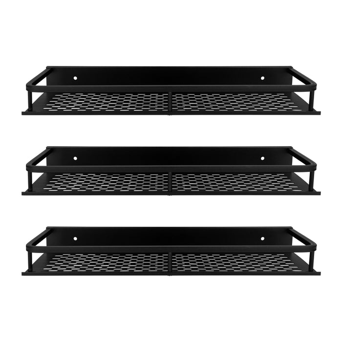 QUVIO Doucherek / Planchet - Set van 3 - Aluminium - Zwart
