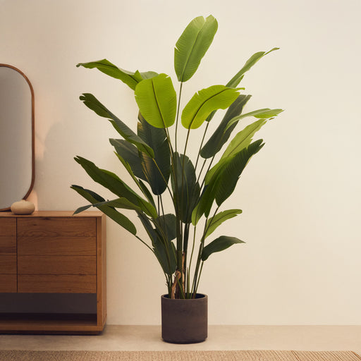 Kave Home Kunstplant Banano, Bananenplant (Musa), 210cm hoog, excl. sierpot - Groen - ThatLyfeStyle