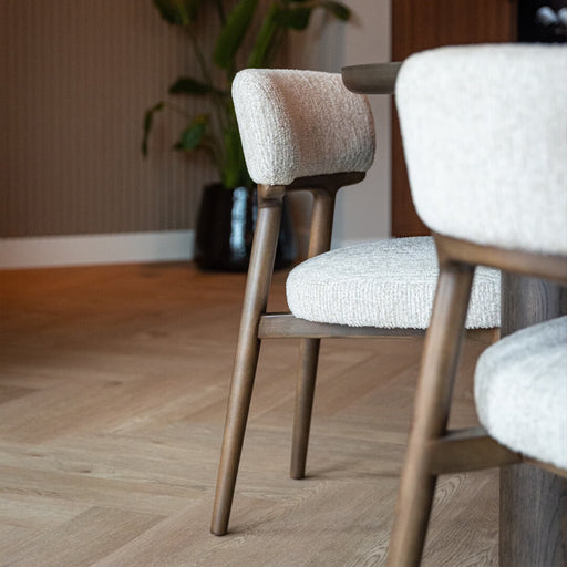 Richmond Eetkamerstoel Basker Linear stof - Naturel - ThatLyfeStyle