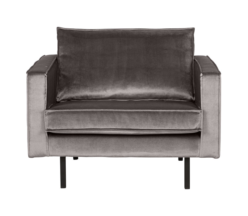 WOOOD Fauteuil Rodeo Velours - Taupe - Velvet - BePureHome