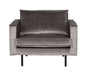WOOOD Fauteuil Rodeo Velours - Taupe - Velvet - BePureHome