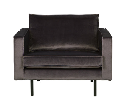 WOOOD Fauteuil Rodeo Velvet - Antraciet - BePureHome