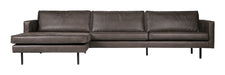 WOOOD Loungebank Rodeo Links, Eco Leder - Antraciet - BePureHome