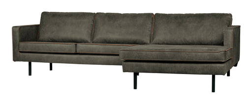 WOOOD Loungebank Rodeo Rechts, Eco Leder - Legergroen - BePureHome