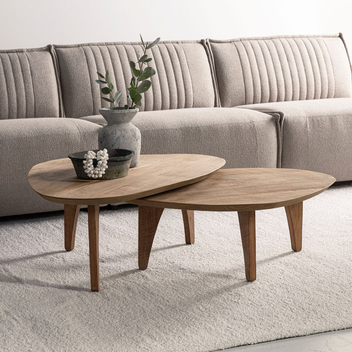 DTP Home Salontafel Bliss Teakhout,100 x 70cm - Bruin - Organisch