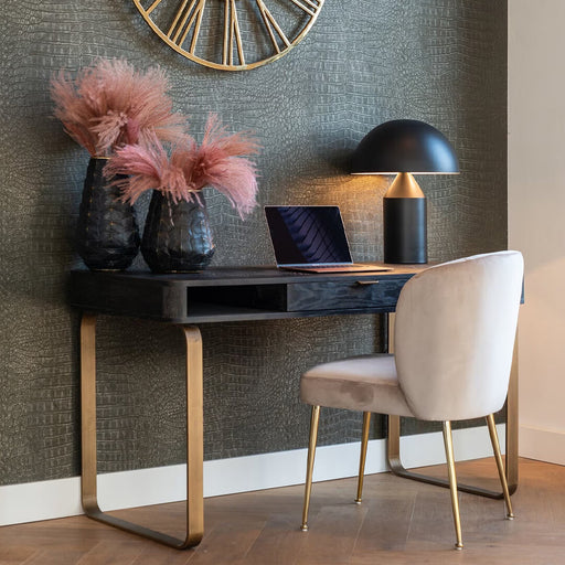 Richmond Sidetable Blackbone Eikenhout en Staal, 140cm - Zwart