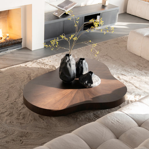 Eleonora Organische Salontafel Bobbie 150 x 110cm, Walnoot - Bruin - Japandi