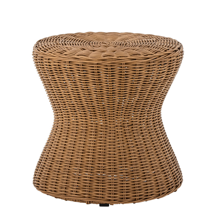 Bloomingville Ronde Bijzettafel Roccas Rotan 53cm - Bruin