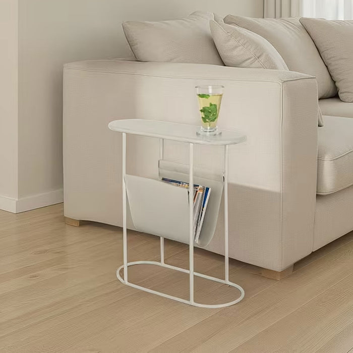 Brix Ovale Bijzettafel Luna Met tijdschriftenhouder - Beige - Ovaal