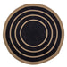 Bloomingville Rond Vloerkleed Lune Zeegras en jute, 120cm - Zwart