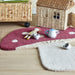Bloomingville MINI Vloerkleed Mushroom Paddenstoel, Wol, 90 x 85cm - Rood