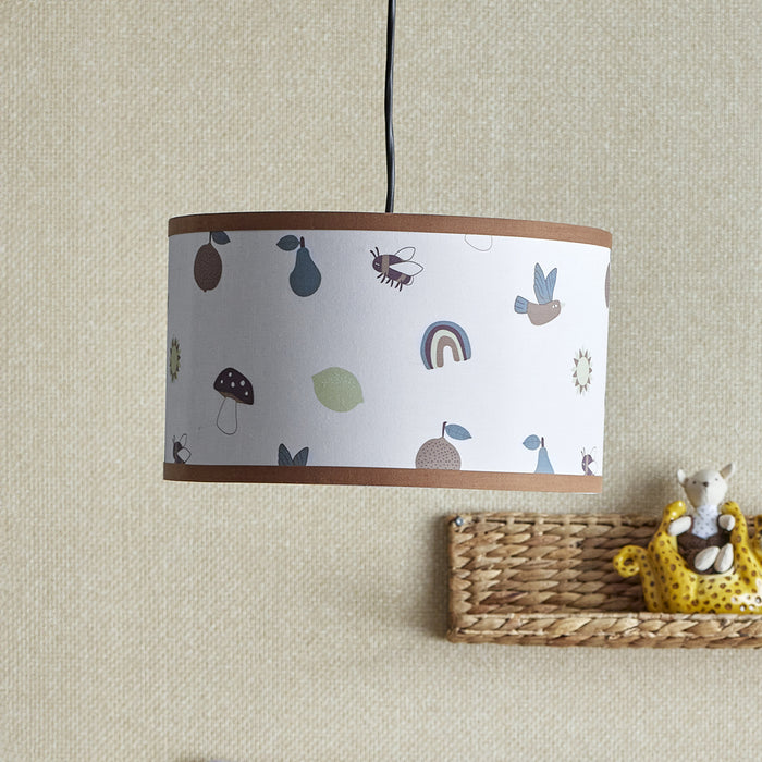 Bloomingville MINI Lampenkap Agnes Bamboe en stof, 34cm - Meerkleurig