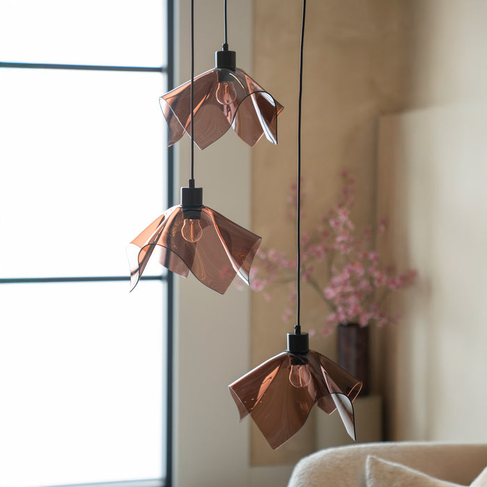 By-Boo Hanglamp Nims Acryl 3-lamps - Bruin