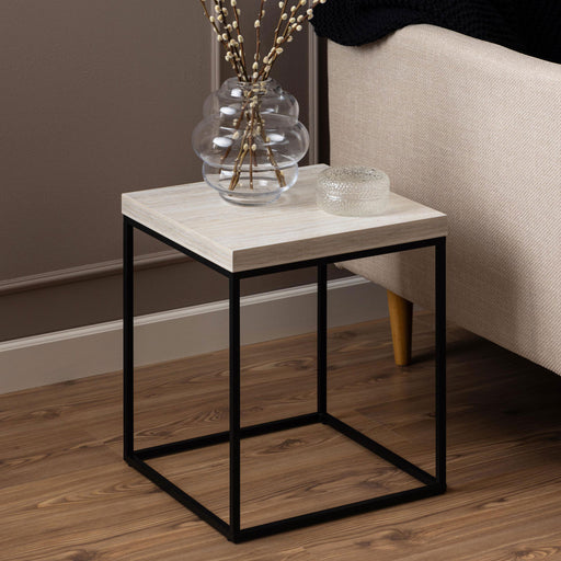 Bendt Bijzettafel Maresa Travertine look, 40 x 40cm - Beige - Vierkant
