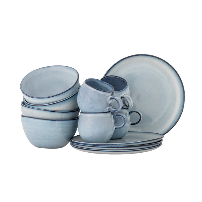 Bloomingville Serviesset Sandrine Set van 12 stuks - Blauw