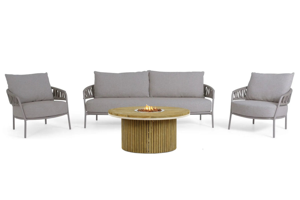 4 Seasons Outdoor Calma/Fire Nest 110 cm stoel-bank loungeset 4-delig
