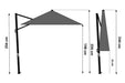 Camello Luna zweefparasol 3x3m S2 Excellent (excl. voet) - 21825