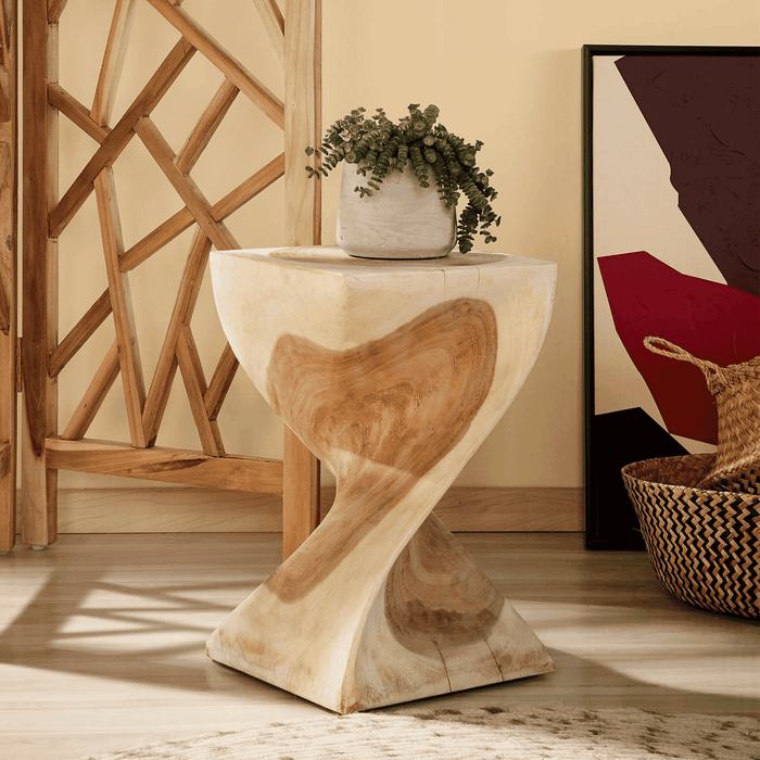 Kave Home Bijzettafel Hakon 30cm - Naturel - Vierkant