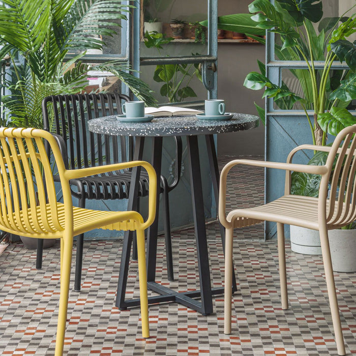 Kave Home Bistrotafel Tella Terrazzo, Ø70cm - Zwart - Rond