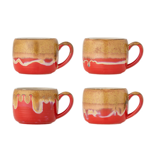 Bloomingville Mok Sheen Set van 4 stuks - Rood
