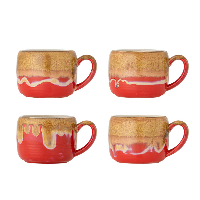 Bloomingville Mok Sheen Set van 4 stuks - Rood