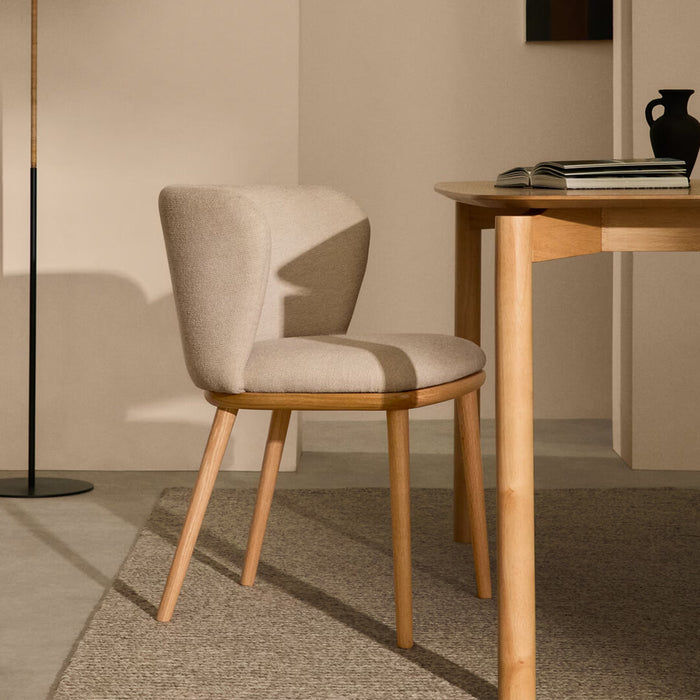 Kave Home Eetkamerstoel Ciselia Chenille - Beige