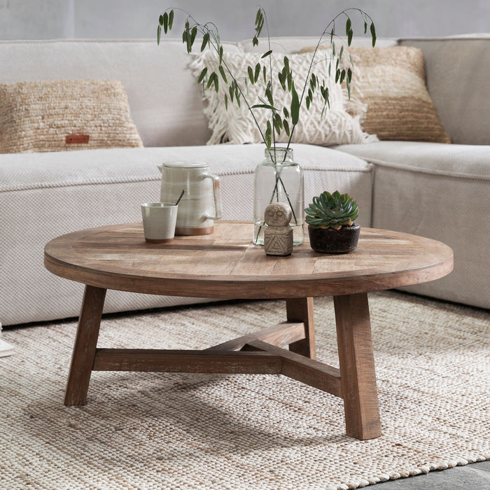 DTP Home Ronde Salontafel Monastery Teakhout, 90cm - Naturel - Japandi