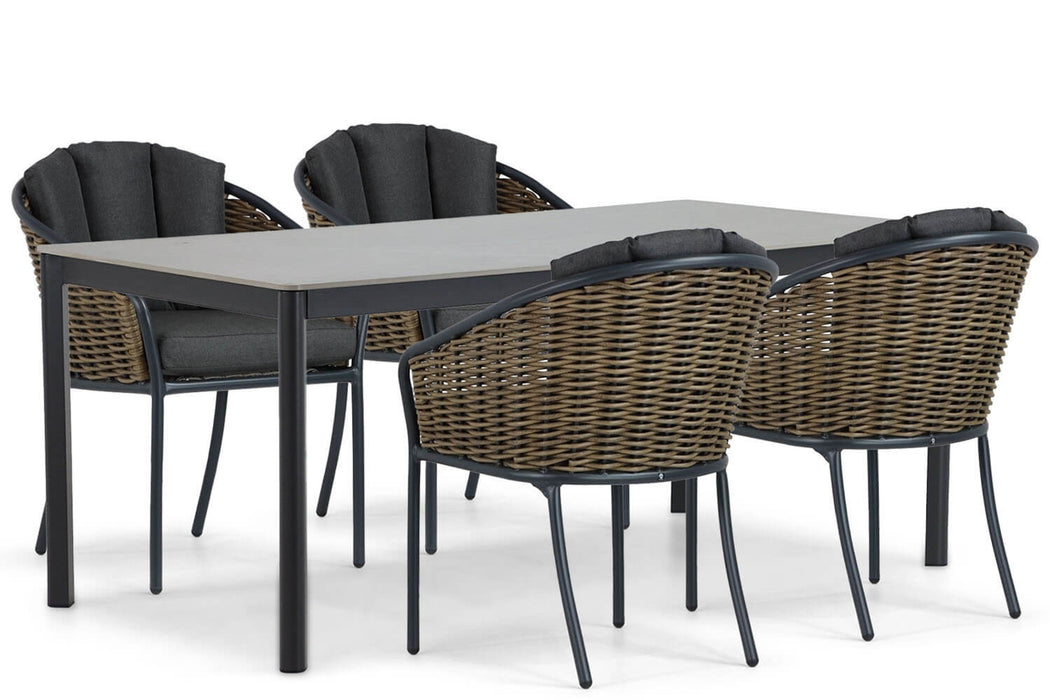 Santika Tika/Como 180 cm dining tuinset 5-delig